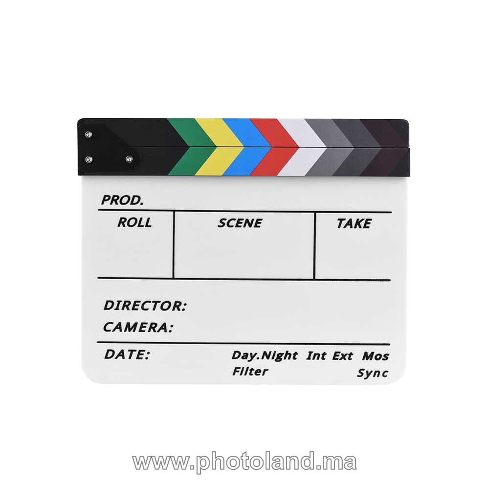 acrylic-film-clapboard-1 CLAP DE CINÉMA PROFESSIONNEL / COULEUR Blanc - Image 1