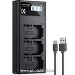 K&F Concept Chargeur NP-FZ100, chargeur de batterie 3 emplacements