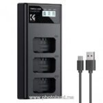 K&F CONCEPT NP-FW50 AVEC ÉCRAN LCD – Chargeur TRIPLE