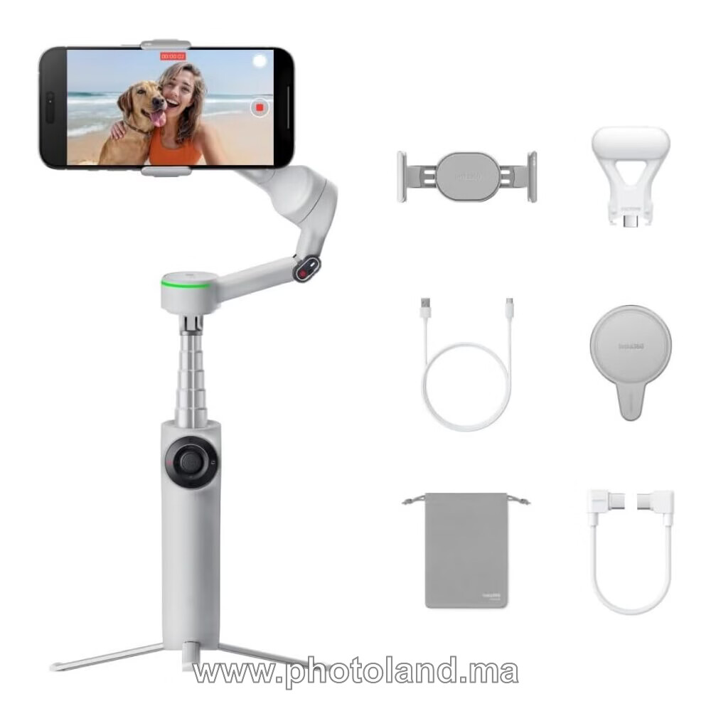 insta360-flow-2-pro-stabilisateur-pack-createur-gris-pierre-1 Insta360 Flow 2 Pro stabilisateur – Pack Créateur (Gris Pierre) - Image 1