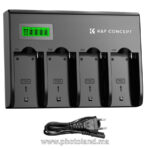 K&F CONCEPT CHARGEUR 4-SLOTS NP-F AVEC ÉCRAN LCD